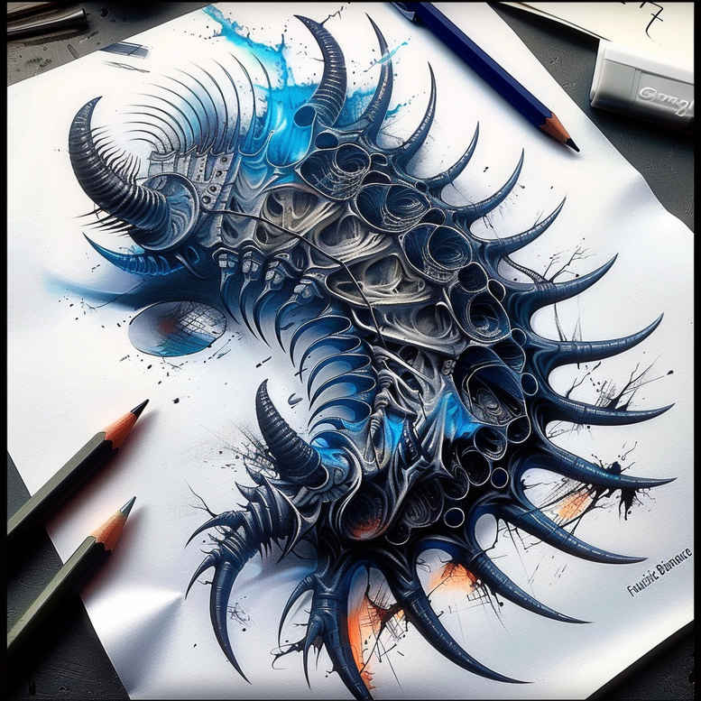 biomechanics tattoo design ideas ultra-detailed tension lines for lower arm