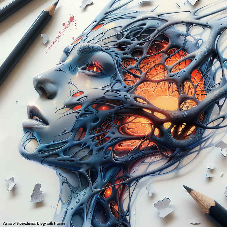 biomechanics tattoo design ideas Neotraditional vivid color tension lines represents courage