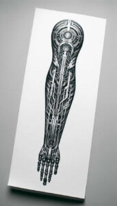 biomechanics-tattoo-designs-ideas-ai-generated--bushings-ethereal-textures-for-knee