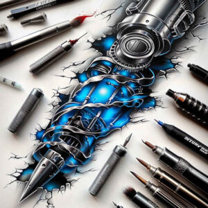 biomechanics-tattoo-designs-ideas-ai-generated--bushings-surrealism-melted-shapes-for-chest