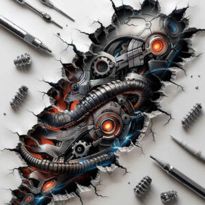 biomechanics-tattoo-designs-ideas-ai-generated--shafts-realistic-shadowing-for-back-of-neck