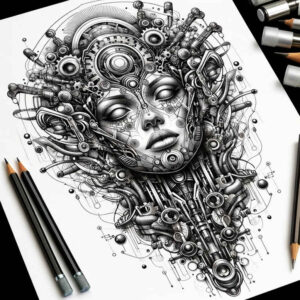 biomechanics-tattoo-designs-ideas-ai-generated--shock-absorbers-surrealism-juxtaposition-for-behind-ear