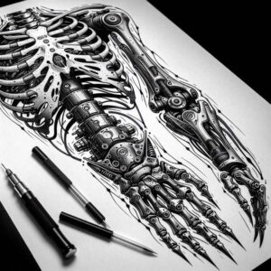 biomechanics-tattoo-designs-ideas-ai-generated--sprockets-ethereal-textures-for-forearm