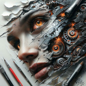 technical-tattoo – tattoo design ideas free ai generated – neotraditional-color-depth – for-side-torso – Gallery: biomechanics-inkby-ai