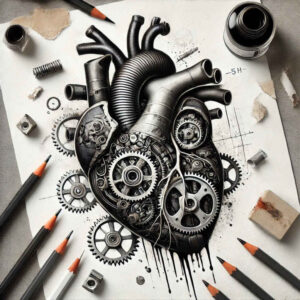 technical-tattoo – tattoo design ideas free ai generated – surrealism-fantastical – for-heel – Gallery: biomechanics-inkby-ai