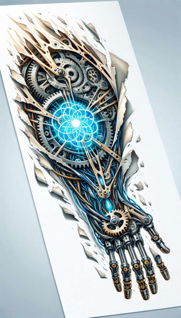 titanium-tattoo – tattoo design ideas free ai generated – neotraditional-modern-classic – for-ribs – Gallery: biomechanics-inkby-ai