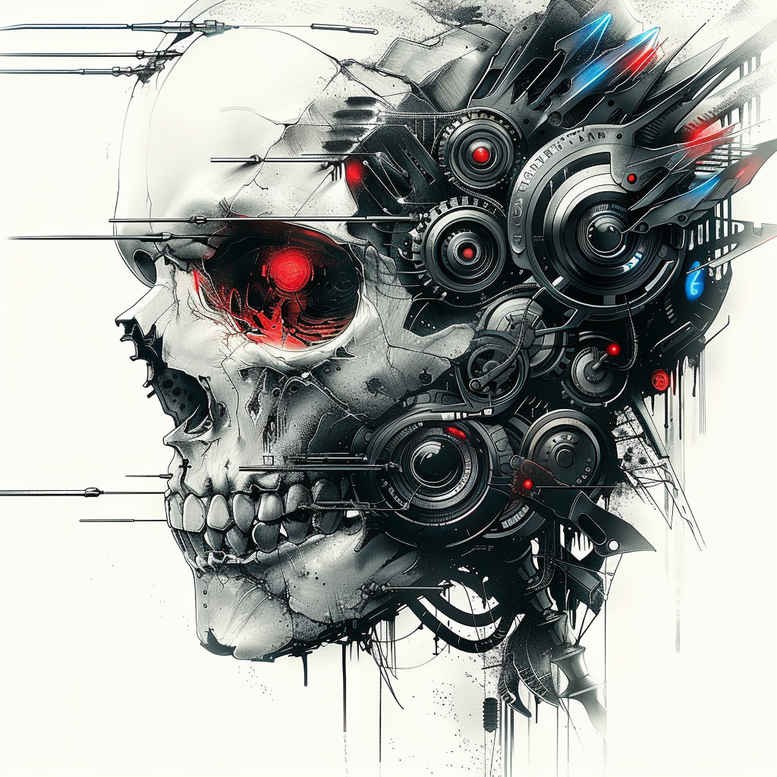 titanium-tattoo – tattoo design ideas free ai generated – neotraditional-vivid-detail – for-calf – Gallery: biomechanics-inkby-ai