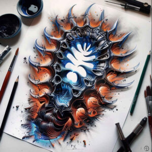 titanium-tattoo – tattoo design ideas free ai generated – realism-rich-blacks – for-arm – Gallery: biomechanics-inkby-ai