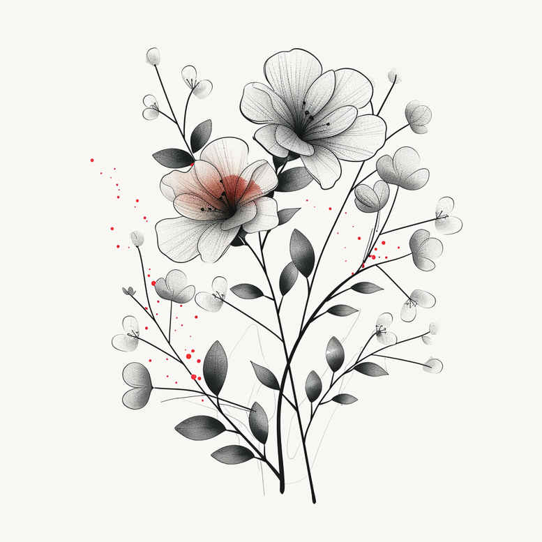 delicate-drips – tattoo design ideas free ai generated – outline-shading – for-nape – Gallery: upload-inkby-ai