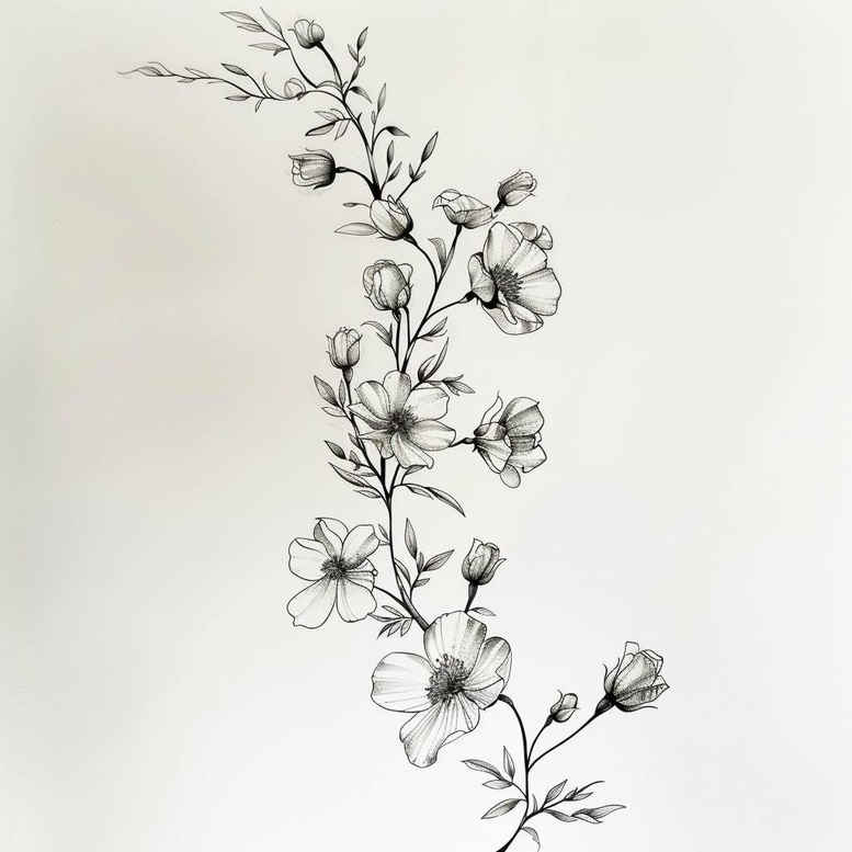 ghost-lines – tattoo design ideas free ai generated – for-lower-back – neotraditional-bold-highlights – Gallery: upload-inkby-ai