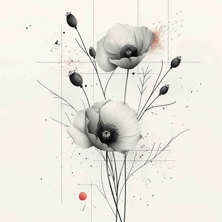 recoloring – tattoo design ideas free ai generated – centerpiece – surrealism-blurred-boundaries – Gallery: upload-inkby-ai
