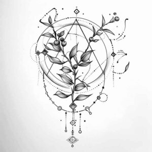 line-repetition – tattoo design ideas free ai generated – haunting – for-outer-arm – Gallery: upload-inkby-ai