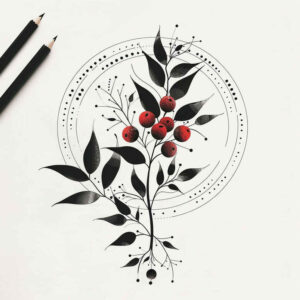 elegant-branch – tattoo design ideas free ai generated – thin-script – for-fingers – Gallery: branches-inkby-ai