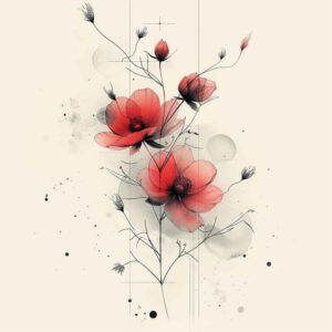 floral-twig – tattoo design ideas free ai generated – crisp-outline – for-triceps – Gallery: branches-inkby-ai