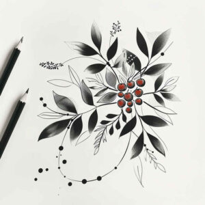 flowing-branch – tattoo design ideas free ai generated – concise – for-upper-thigh – Gallery: branches-inkby-ai