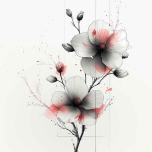 ornamental-twig – tattoo design ideas free ai generated – pure-outline – for-shoulder – Gallery: branches-inkby-ai