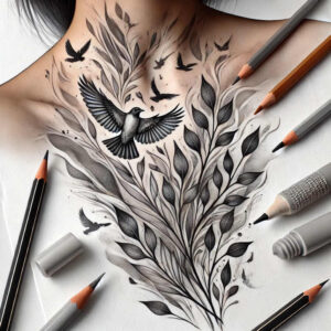 nonintrusive – tattoo design ideas free ai generated – organic-outline – angelic-wings – Gallery: upload-inkby-ai