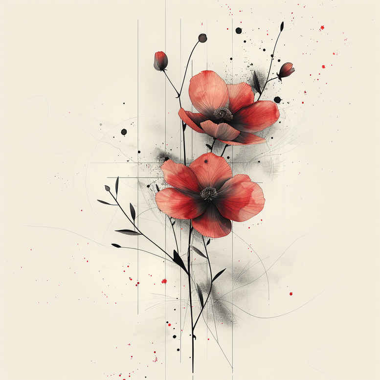 slender-branch – tattoo design ideas free ai generated – diminutive – for-lower-leg – Gallery: branches-inkby-ai