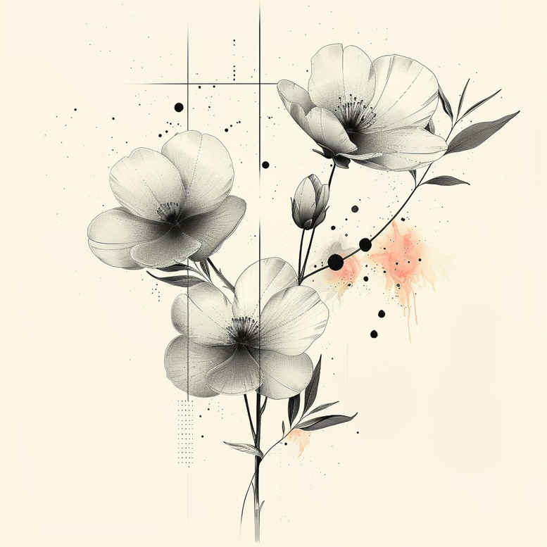 stylized-branch – tattoo design ideas free ai generated – small-detail – for-ankle – Gallery: branches-inkby-ai
