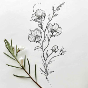 branches tattoo design ideas clear-cut botanical detail symbol of courage