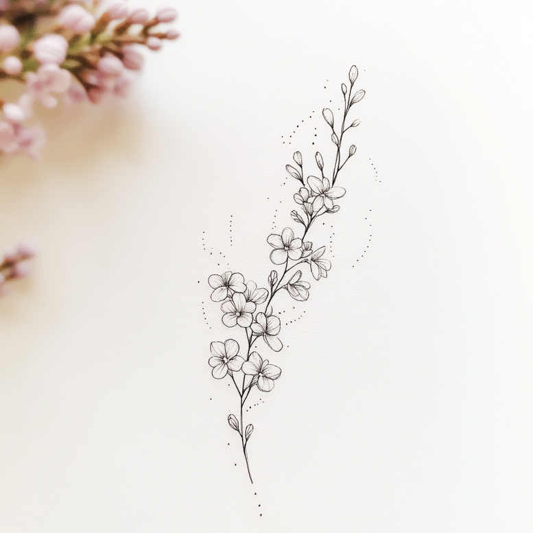 branches tattoo design ideas simple icon delicate lines shows perseverance