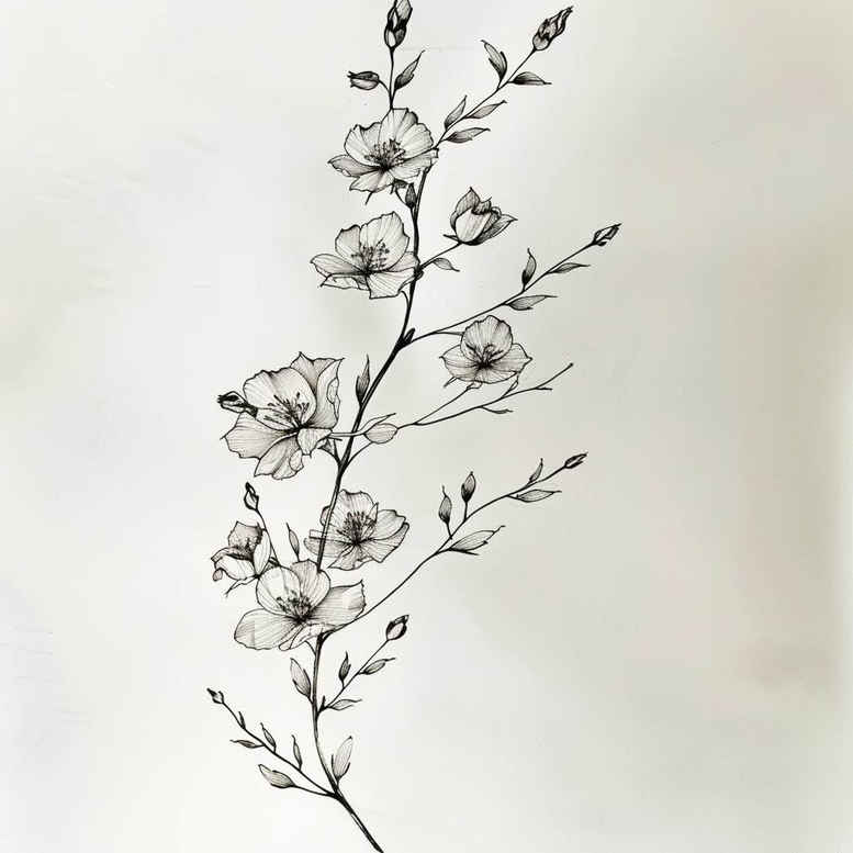 branches tattoo design ideas pure outline fine line work for wrist side
