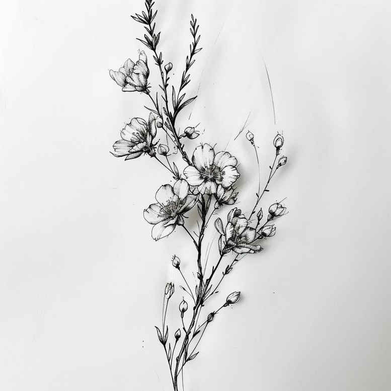 branches tattoo design ideas elemental floral accents for side torso