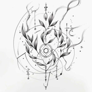 branches tattoo design ideas simple dot forest motifs for triceps