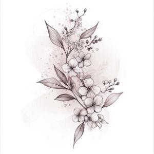branches tattoo design ideas pinprick layered leaves shows courage