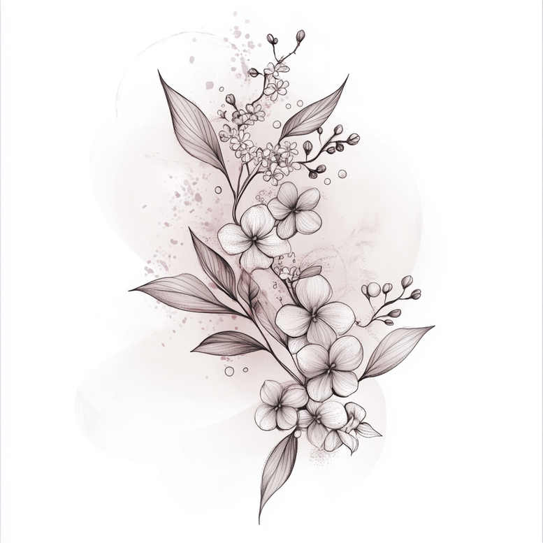branches tattoo design ideas pinprick layered leaves shows courage
