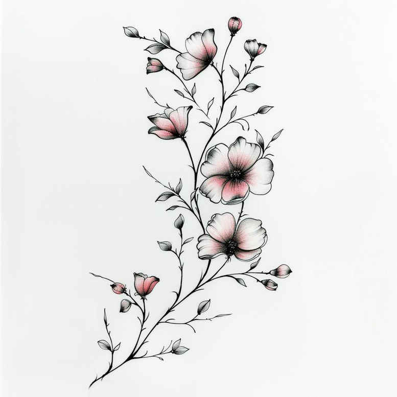 branches tattoo design ideas discreet mark ornamental lines for lower thigh