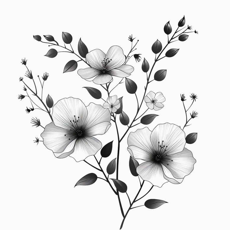 branches tattoo design ideas single color ornamental lines for spine