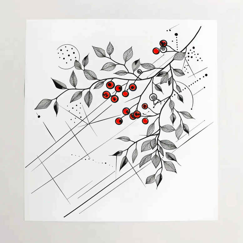branches tattoo design ideas refined thin stems for side