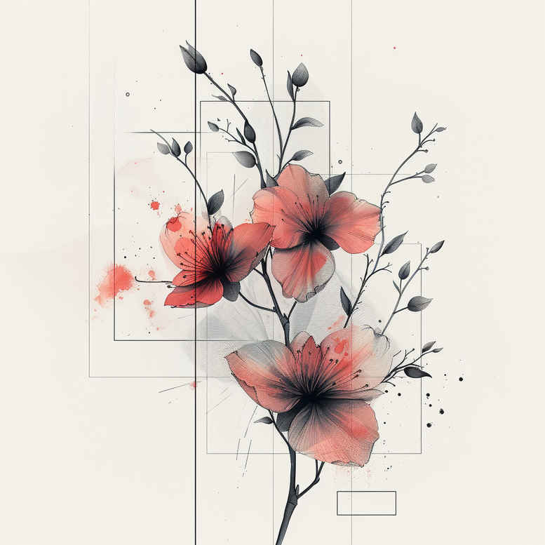 thin-branch – tattoo design ideas free ai generated – no-fill – for-abdomen – Gallery: branches-inkby-ai