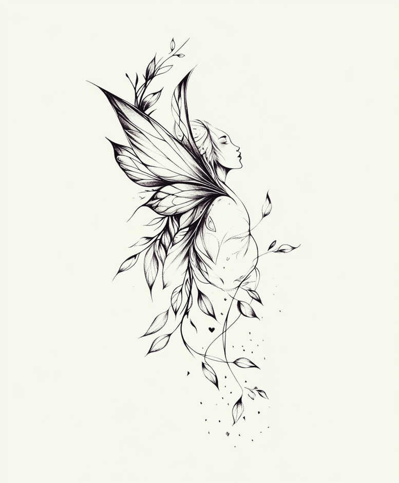 butterfly-line – tattoo design ideas free ai generated – neotraditional-classic-motifs – for-triceps – Gallery: butterflies-moths-dragonflies-inkby-ai