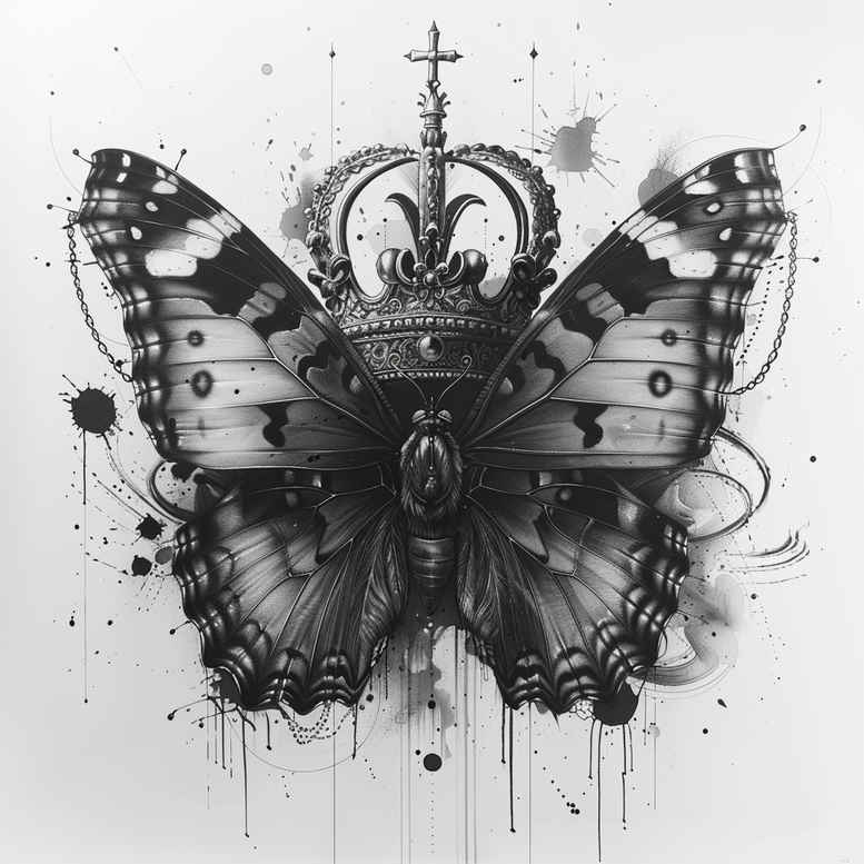 butterfly-silhouette – tattoo design ideas free ai generated – realism-real-ink-flow – for-forearm – Gallery: butterflies-moths-dragonflies-inkby-ai