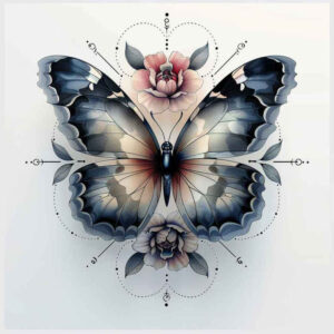 butterfly-silhouette – tattoo design ideas free ai generated – realism-realistic-contrast – for-toe – Gallery: butterflies-moths-dragonflies-inkby-ai