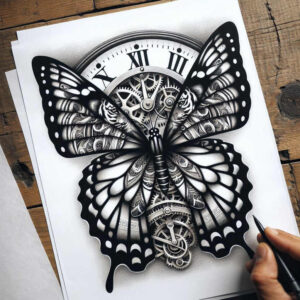 delicate-butterfly – tattoo design ideas free ai generated – surrealism-surreal-lighting – for-shoulder – Gallery: butterflies-moths-dragonflies-inkby-ai