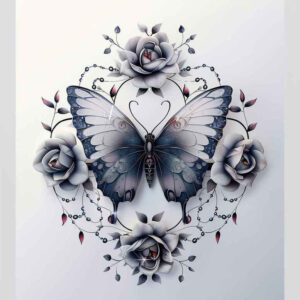 delicate-dragonfly – tattoo design ideas free ai generated – neotraditional-solid-blacks – for-elbow – Gallery: butterflies-moths-dragonflies-inkby-ai