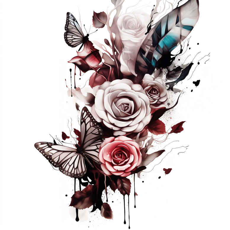 delicate-dragonfly – tattoo design ideas free ai generated – realism-digital-realism – for-side – Gallery: butterflies-moths-dragonflies-inkby-ai