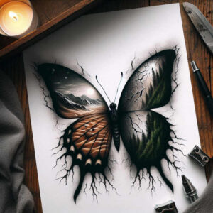 delicate-insect – tattoo design ideas free ai generated – realism-natural-blush – for-upper-thigh – Gallery: butterflies-moths-dragonflies-inkby-ai