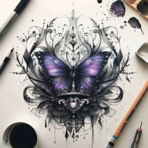 delicate-insect – tattoo design ideas free ai generated – realism-photorealistic-drawing – for-outer-arm – Gallery: butterflies-moths-dragonflies-inkby-ai