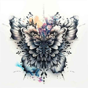 delicate-insect – tattoo design ideas free ai generated – surrealism-blurred-boundaries – for-temple – Gallery: butterflies-moths-dragonflies-inkby-ai