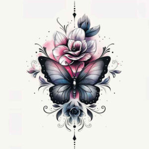 delicate-moth – tattoo design ideas free ai generated – realism-micro-realism – for-upper-chest – Gallery: butterflies-moths-dragonflies-inkby-ai