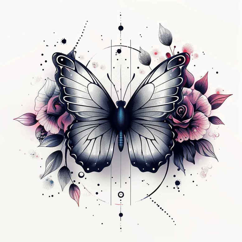 dragonflies – tattoo design ideas free ai generated – neotraditional-color-richness – for-ribs – Gallery: butterflies-moths-dragonflies-inkby-ai