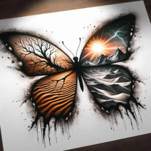 dragonfly-art – tattoo design ideas free ai generated – realism-natural-color-palette – for-ribs – Gallery: butterflies-moths-dragonflies-inkby-ai