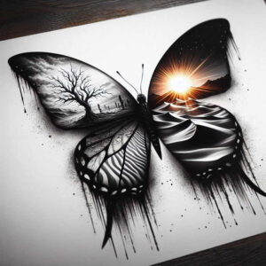 dragonfly-art – tattoo design ideas free ai generated – surrealism-ambiguous-space – for-toe – Gallery: butterflies-moths-dragonflies-inkby-ai