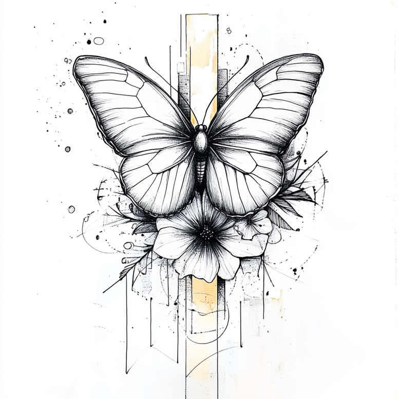 dragonfly-design – tattoo design ideas free ai generated – neotraditional-refined-detail – for-side-torso – Gallery: butterflies-moths-dragonflies-inkby-ai