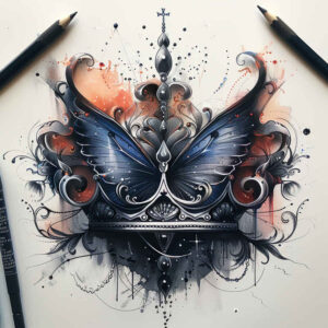 dragonfly-emblem – tattoo design ideas free ai generated – realism-depth-realism – for-back-of-neck – Gallery: butterflies-moths-dragonflies-inkby-ai
