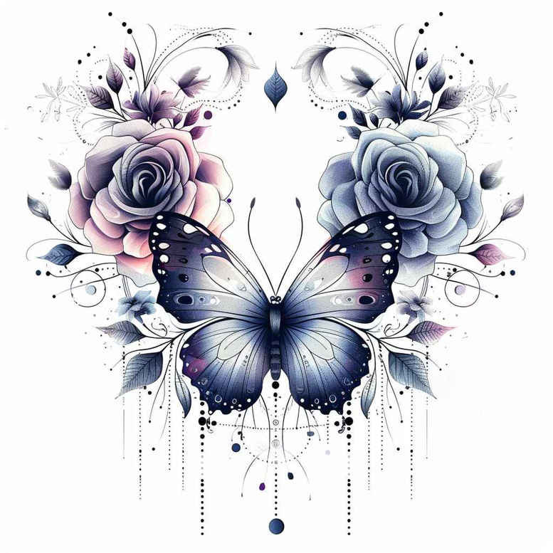 dragonfly-motif – tattoo design ideas free ai generated – neotraditional-rich-blacks – for-behind-ear – Gallery: butterflies-moths-dragonflies-inkby-ai